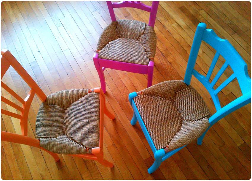 DIY Chaise colorée