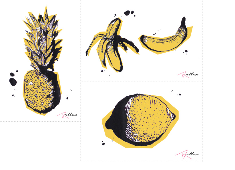 Fruits drawing by Artlex blog DIY