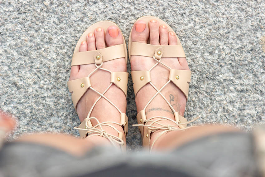 spartiates cuir sandales lacées blog mode lyon Artlex