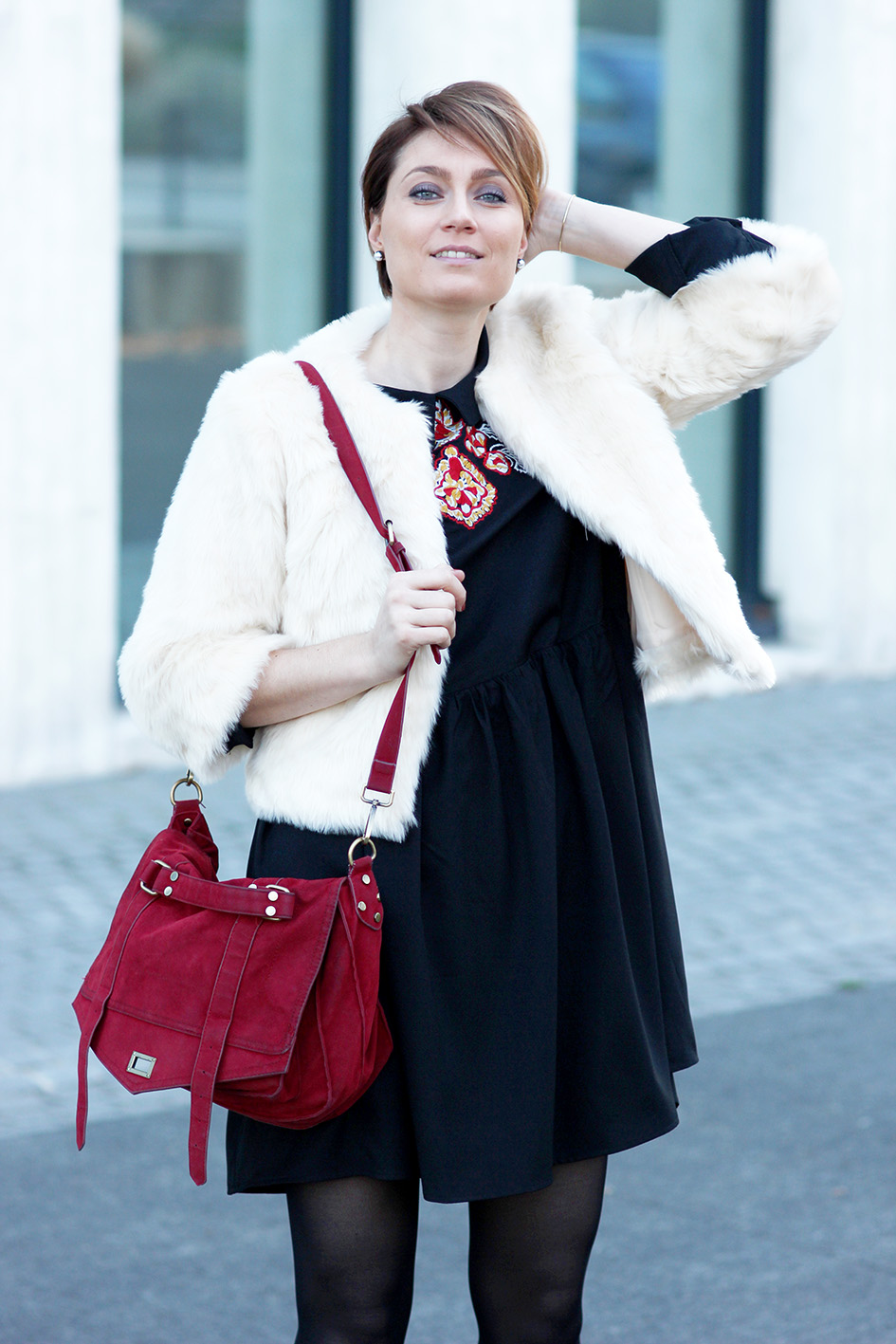 look manteau fourrure blanc blog mode lyon Artlex