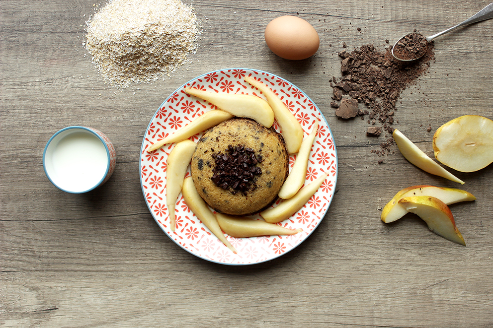 recette Bowl cake poire chocolat