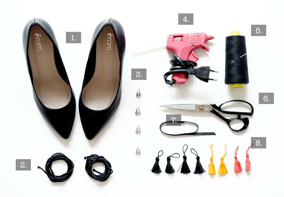 matériel DIY chaussures lacees