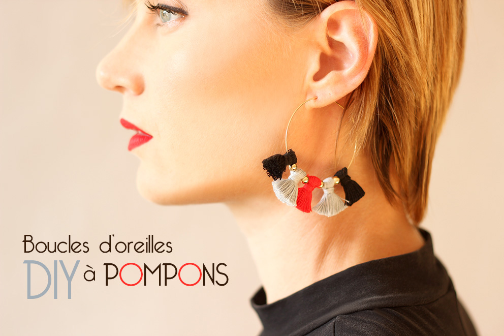 DIY boucles d'oreilles pompon